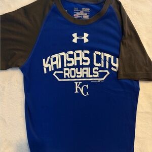 Under Armour Kids Blue and Grey Kansas City Royals Tee Size Small